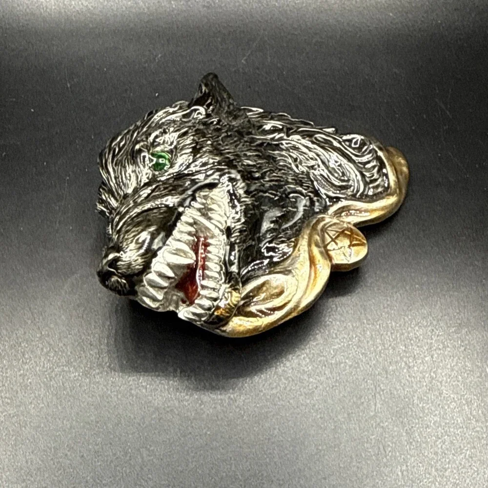 Vintage 1996 Enamel Werewolf Belt Buckle by Great American Products Heavy Design